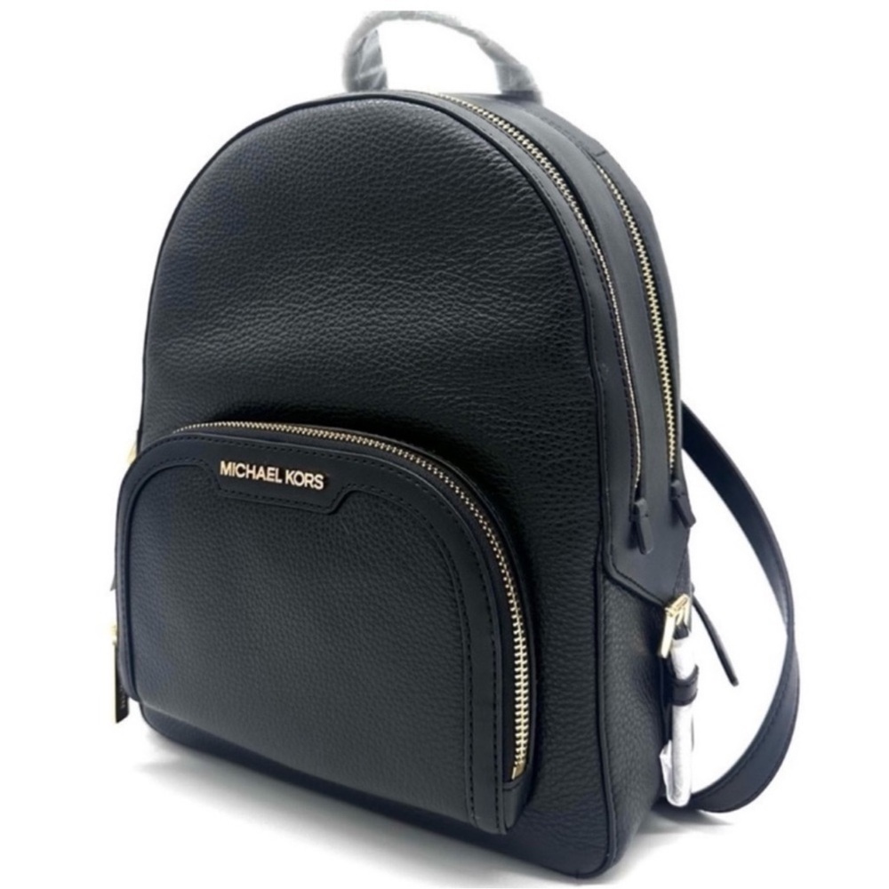 Michael Kors Medium Jaycee Backpack Black/Gold - Picture 2 of 11